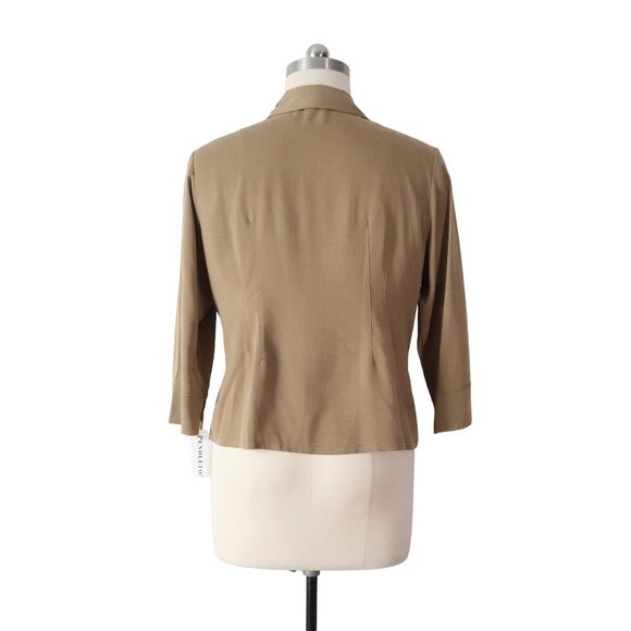 NWT pendleton tan tencel lyocell button up shirt L large womens blouse top NEW - Picture 5 of 11